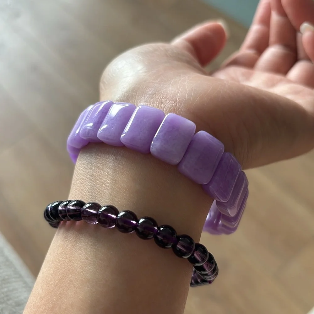 🏝️☀️Vacation 💜 Light Purple Natural Stone Bracelet 💜 - Picture 10 of 10